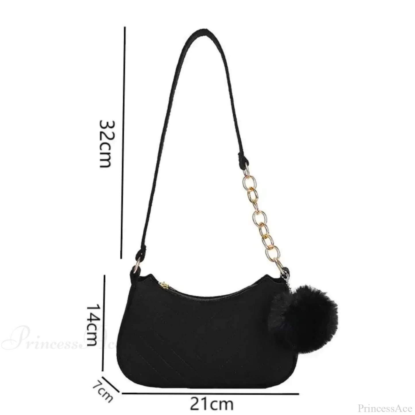 Solid Color Mini Underarm Shoulder Bag shoulder-250126