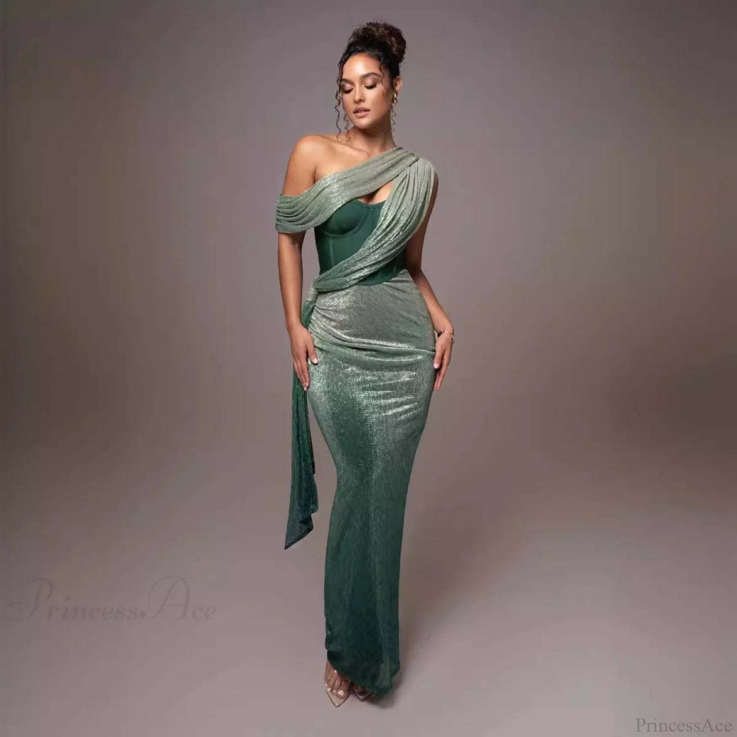 Solid Color Sleeveless Strapless Slit Prom Dress promdress-250223