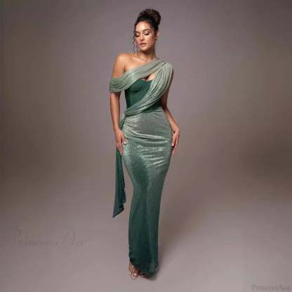 Solid Color Sleeveless Strapless Slit Prom Dress promdress-250223