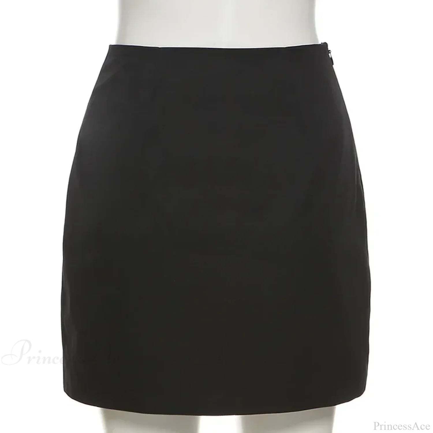 Solid Color Slim Split Mini Skirt