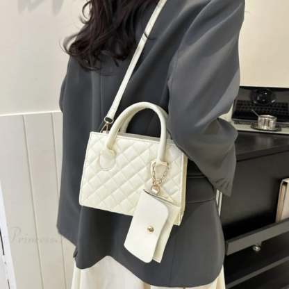 Solid Diamond Grid PU Leather Crossbody crossbody-250126