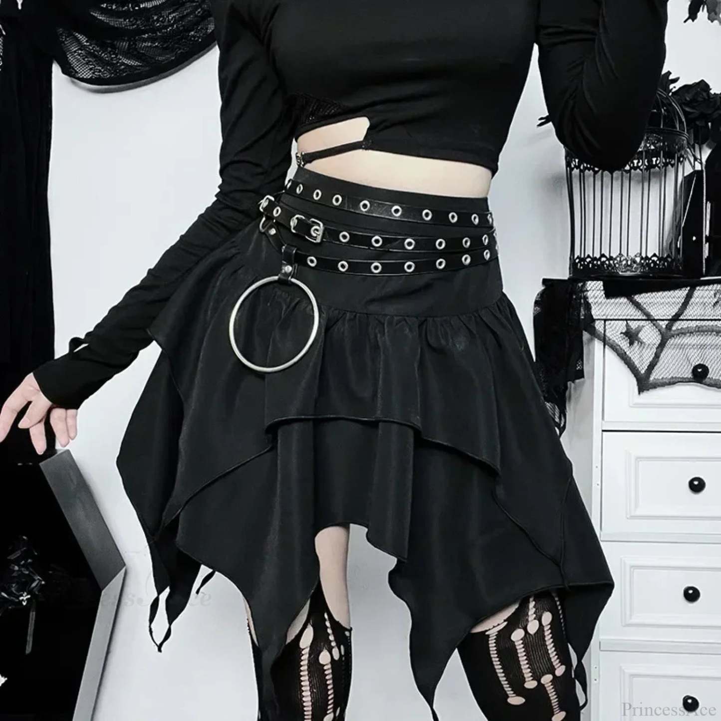 Solid Drawstring Ruched Mini Skirt