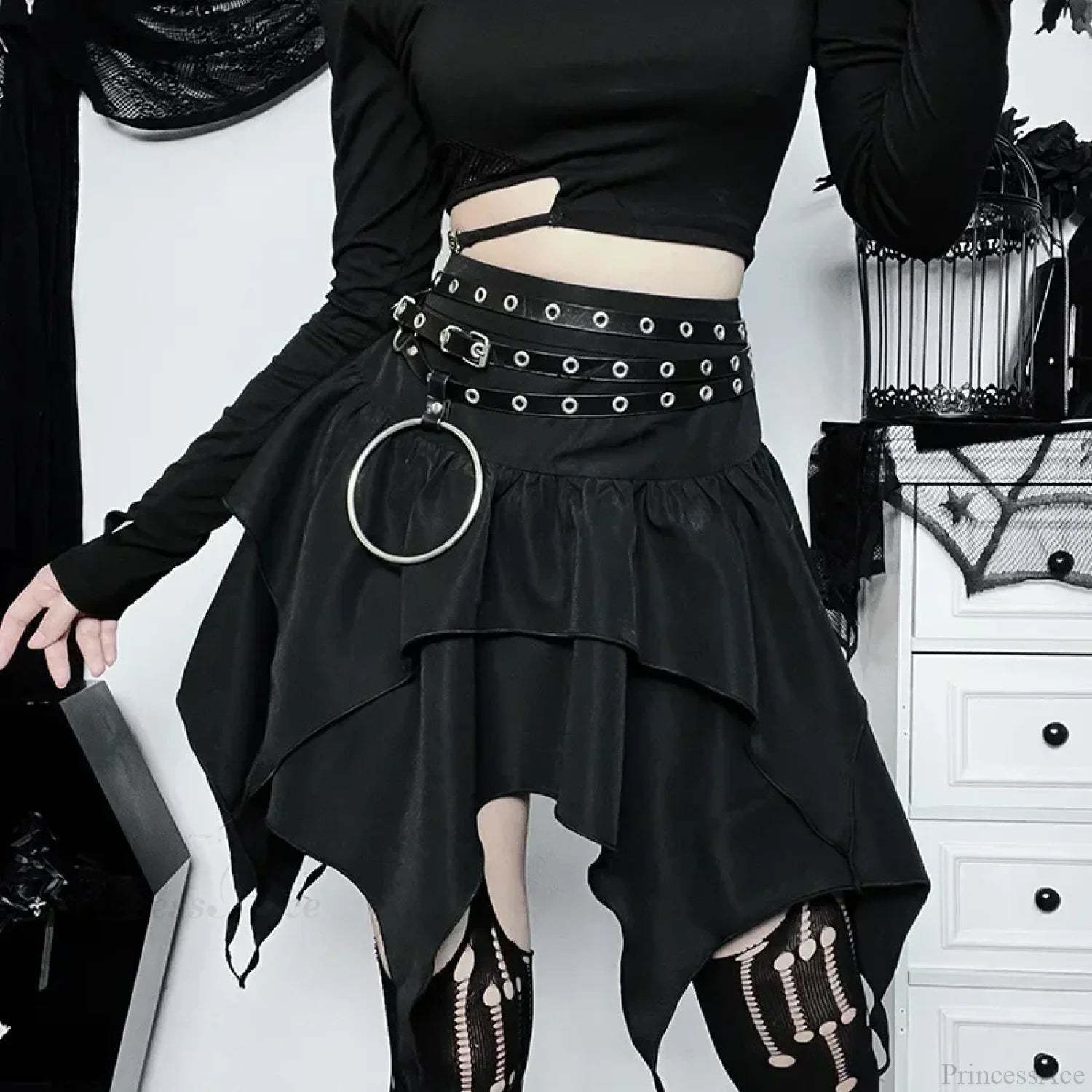 Solid Drawstring Ruched Mini Skirt