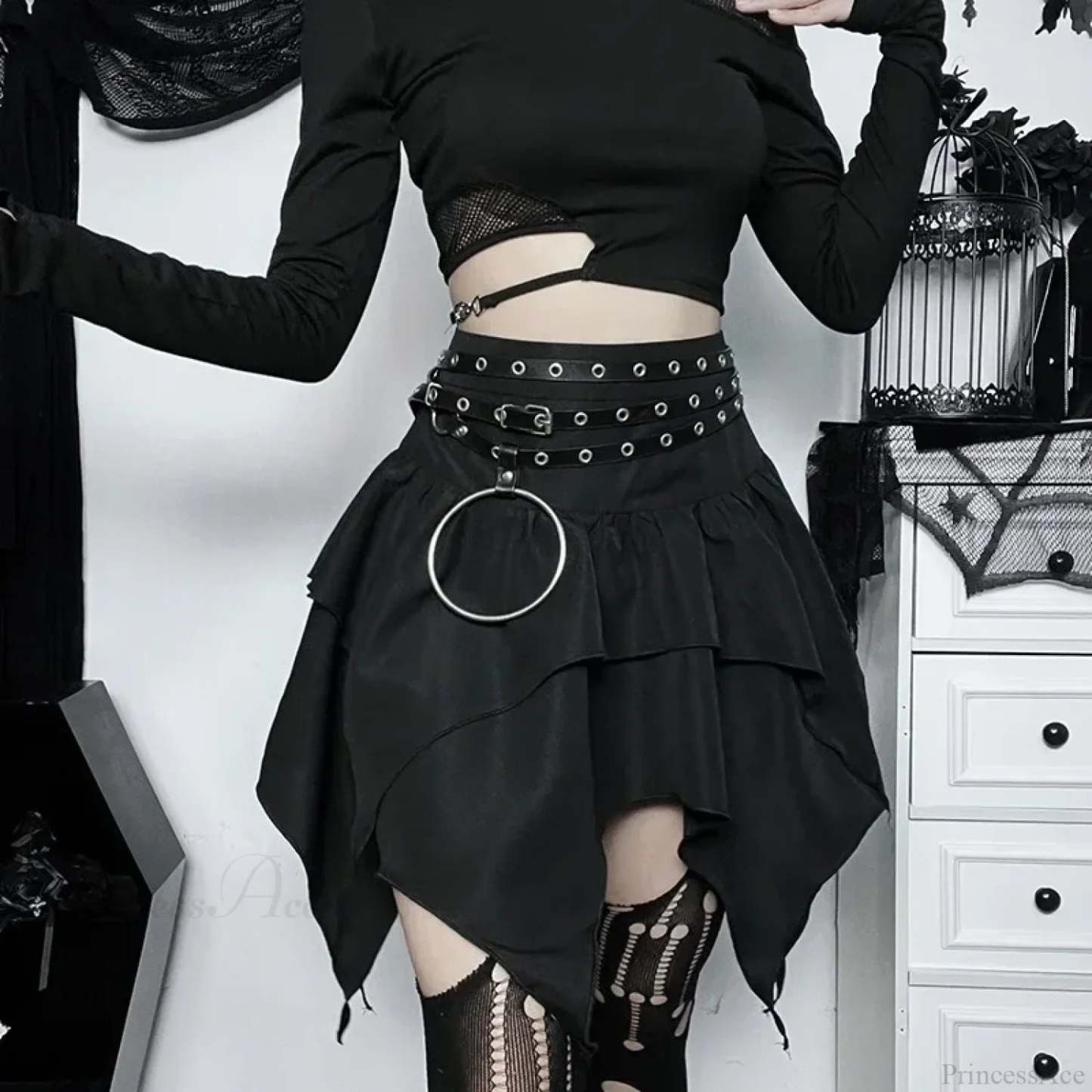 Solid Drawstring Ruched Mini Skirt