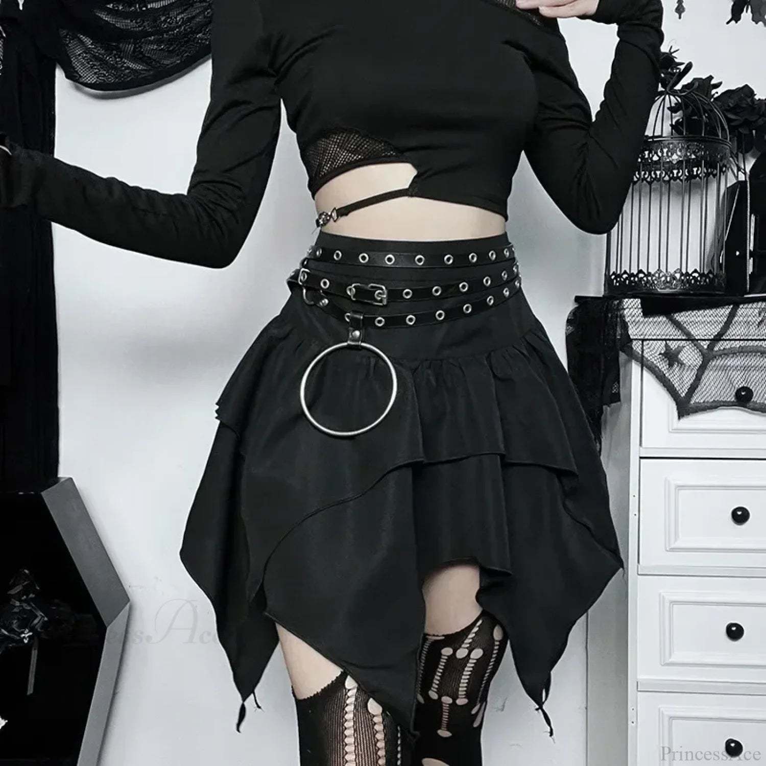 Solid Drawstring Ruched Mini Skirt