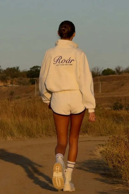 Solid Minimalist Relaxed Stand Collar Half-Zip Sweatshirts