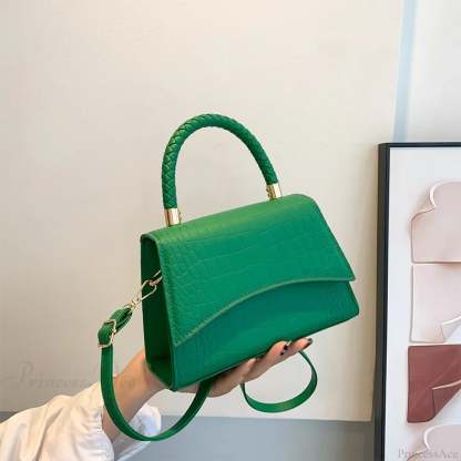 Solid PU Leather Designer Casual Crossbody Top Handle Handbag handbag-250126