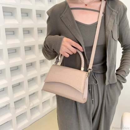 Solid PU Leather Designer Casual Crossbody Top Handle Handbag handbag-250126