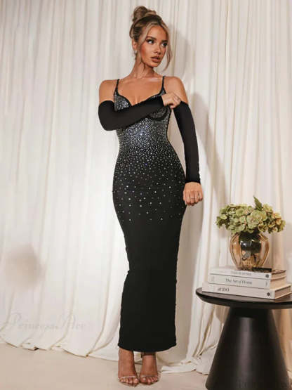 Sparkle Glitter Diamonds Vacation Dress Black / S vacationdress-250223