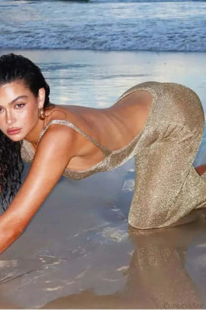 Sparkle Glitter Slim Vacation Dress vacationdress-250223