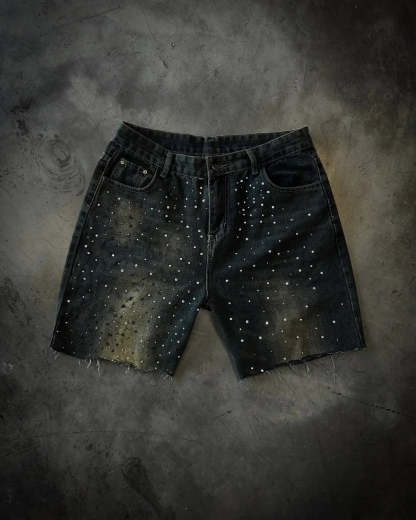 Sparkling Sequined Denim Short black1 / S