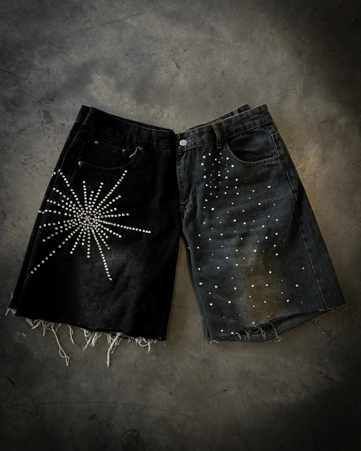 Sparkling Sequined Denim Short black1 / S