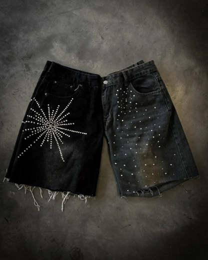 Sparkling Sequined Denim Short black1 / S