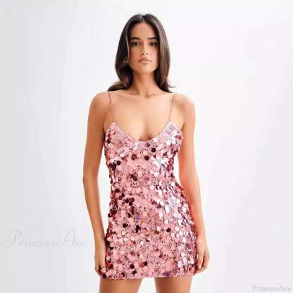 Sparkly Sequin Backless Mini Prom Dress promdress-250223