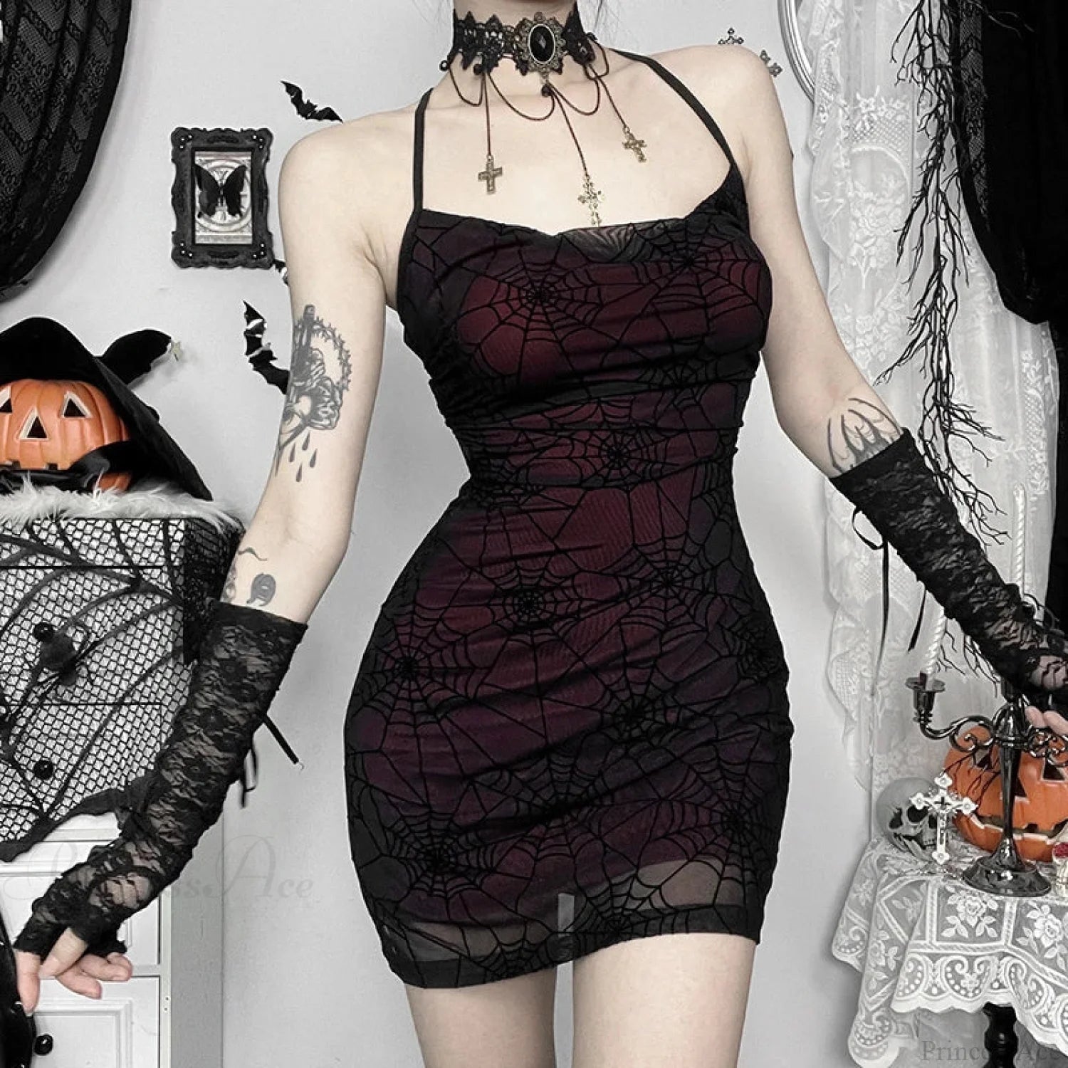 Spider Web Suspend Mini Attire Red / S