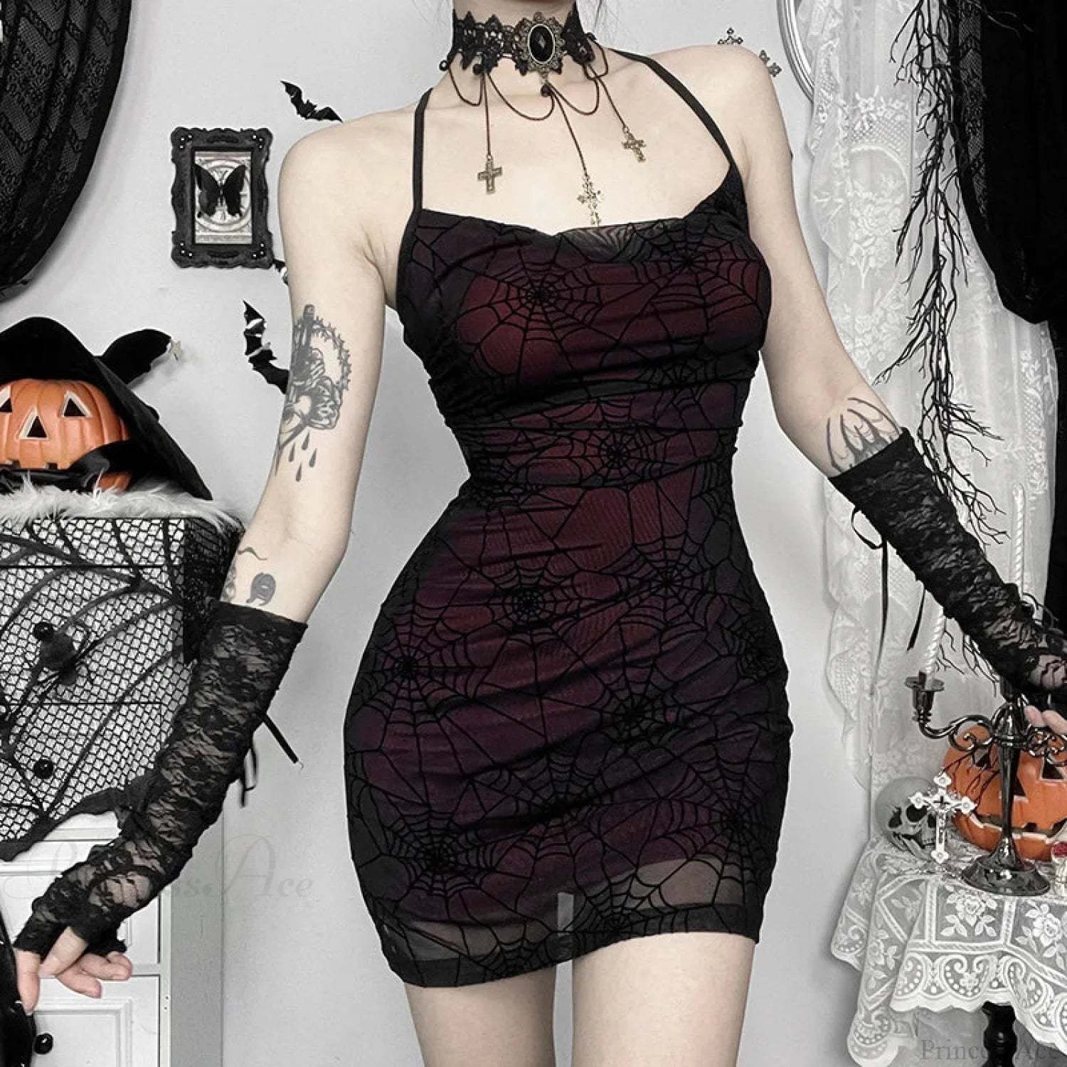 Spider Web Suspend Mini Attire Red / S