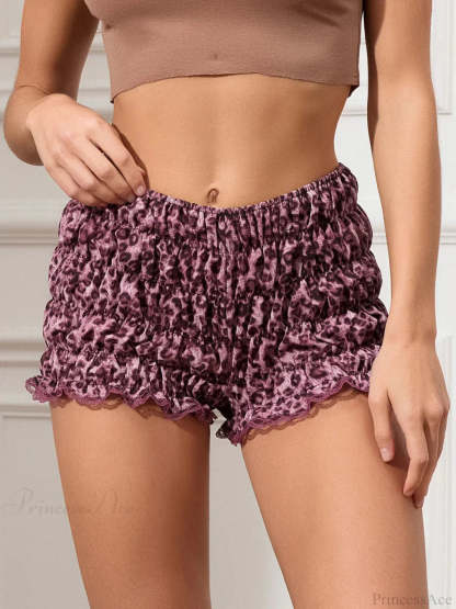 Spotted Pattern Stretchy Short red / S