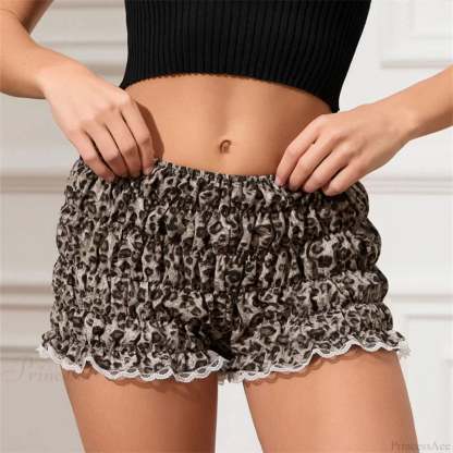 Spotted Pattern Stretchy Short red / S