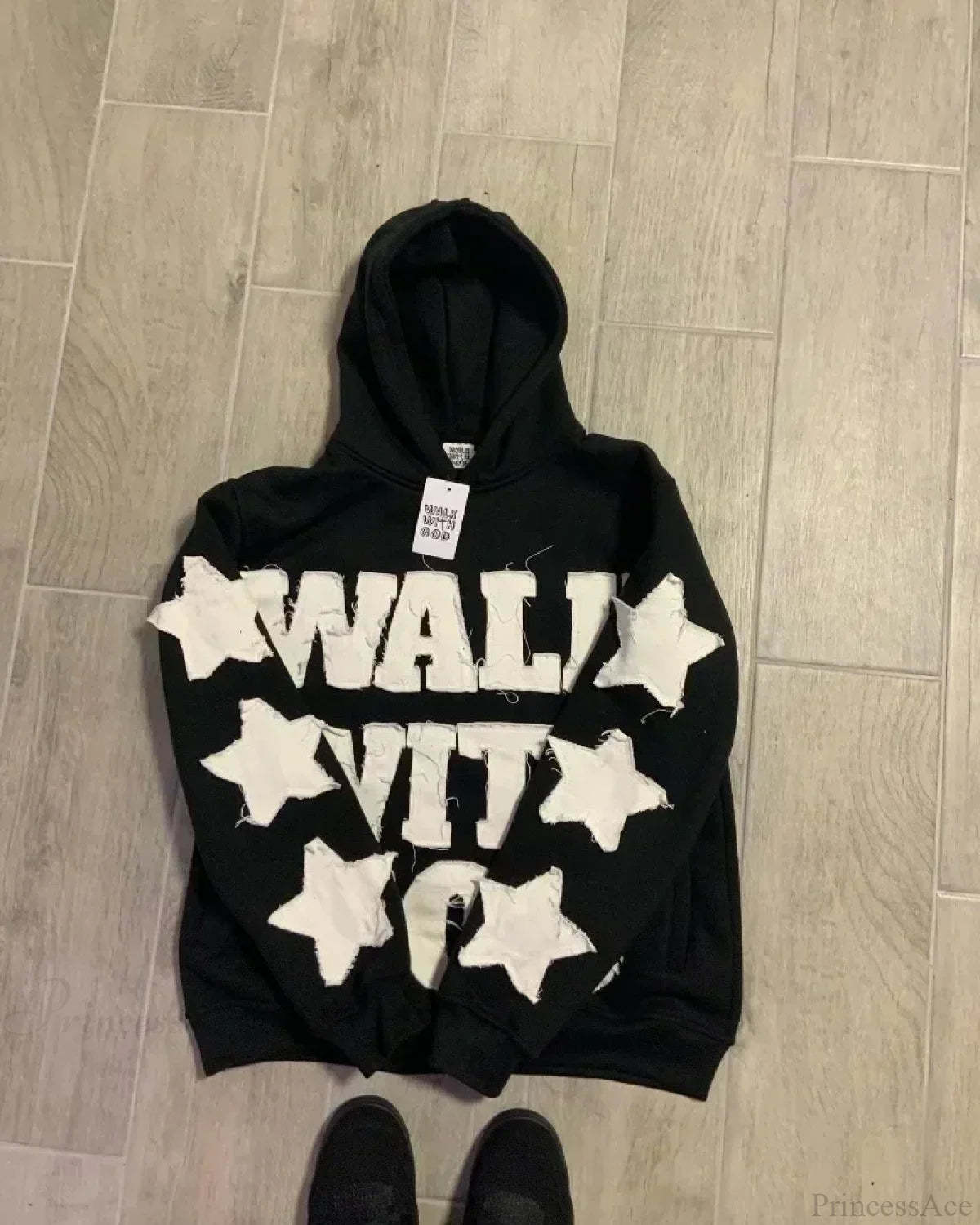Star Patch Embroidery Hoodie