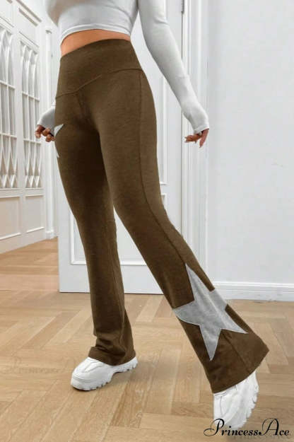 Star Stretchy High Waist Slim-Fit Flared Pants