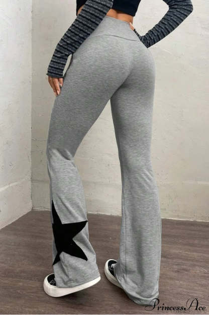 Star Stretchy High Waist Slim-Fit Flared Pants