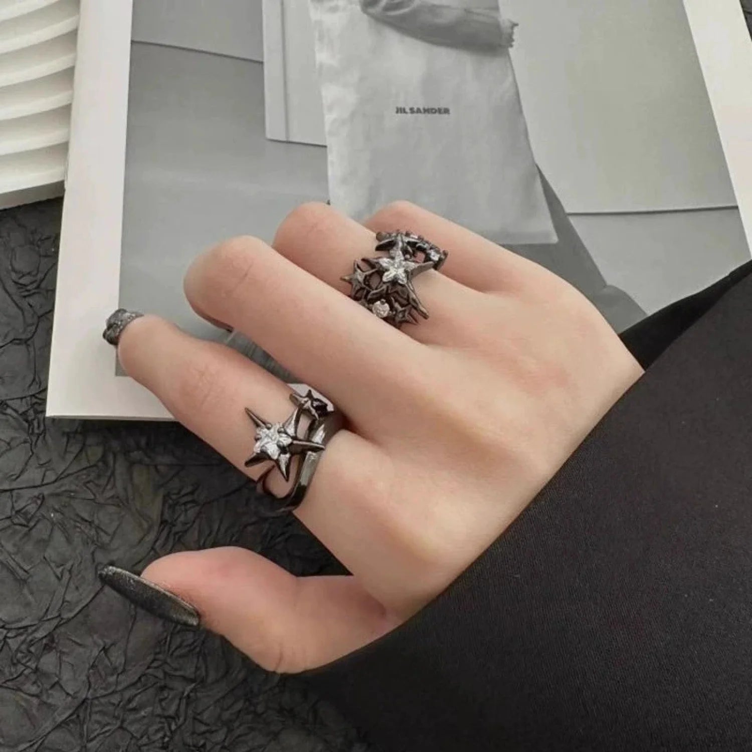 Stellar Shaped Gothic Zircon Band