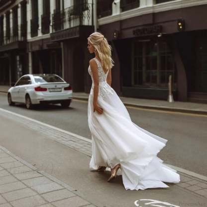 Strapless Bowknot Satin Wedding Dress weddingdress-250223