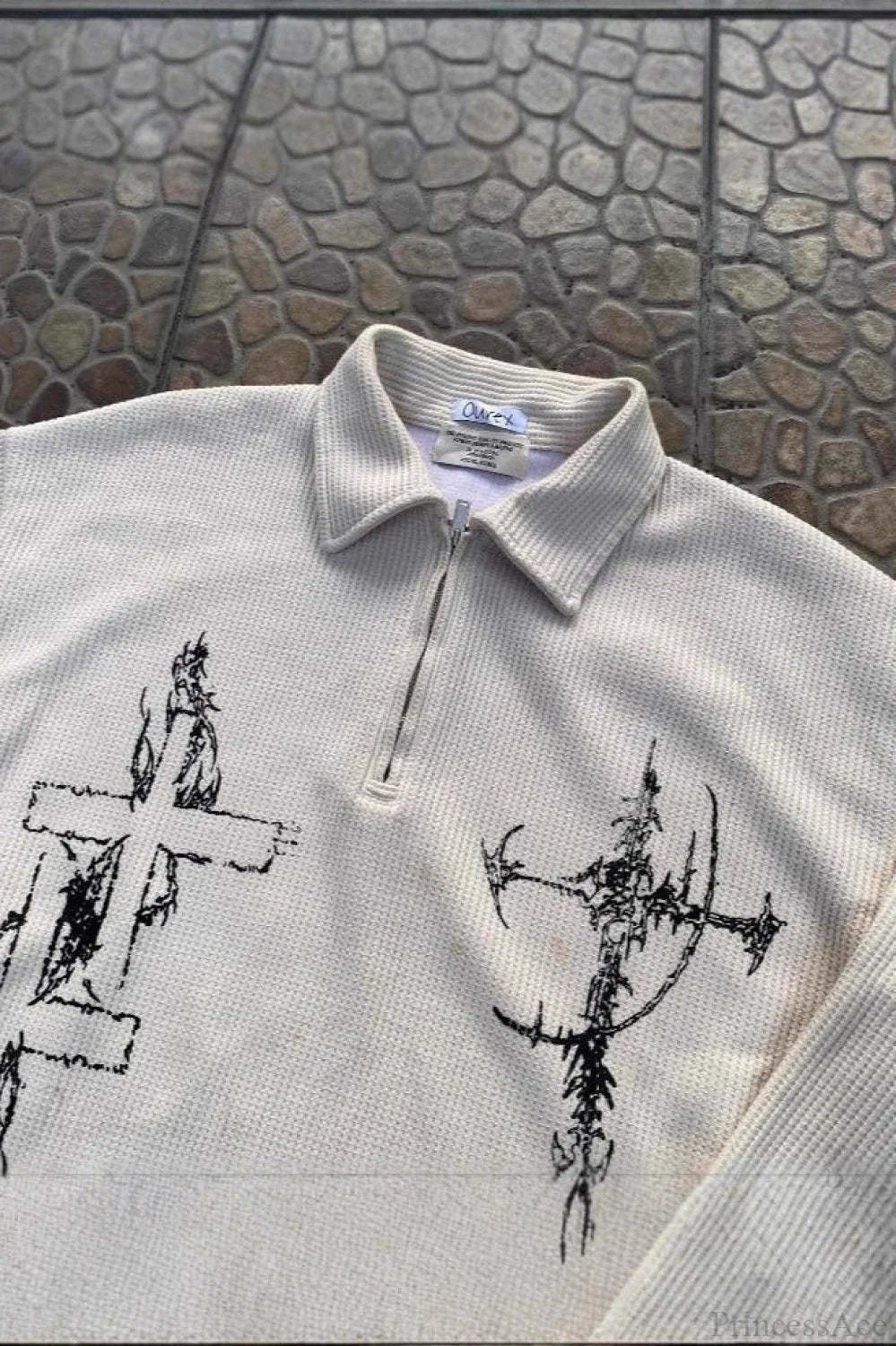 Street-Inspired Oversized Gun Graphic Letter Sweatshirt