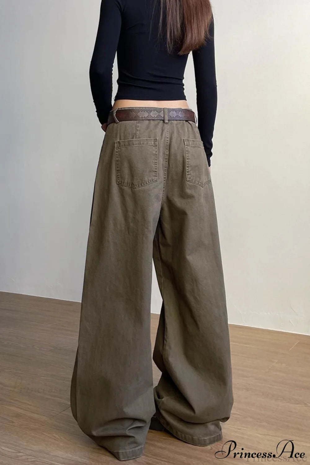 Structured Tailored Wide-Leg Cargo Pants