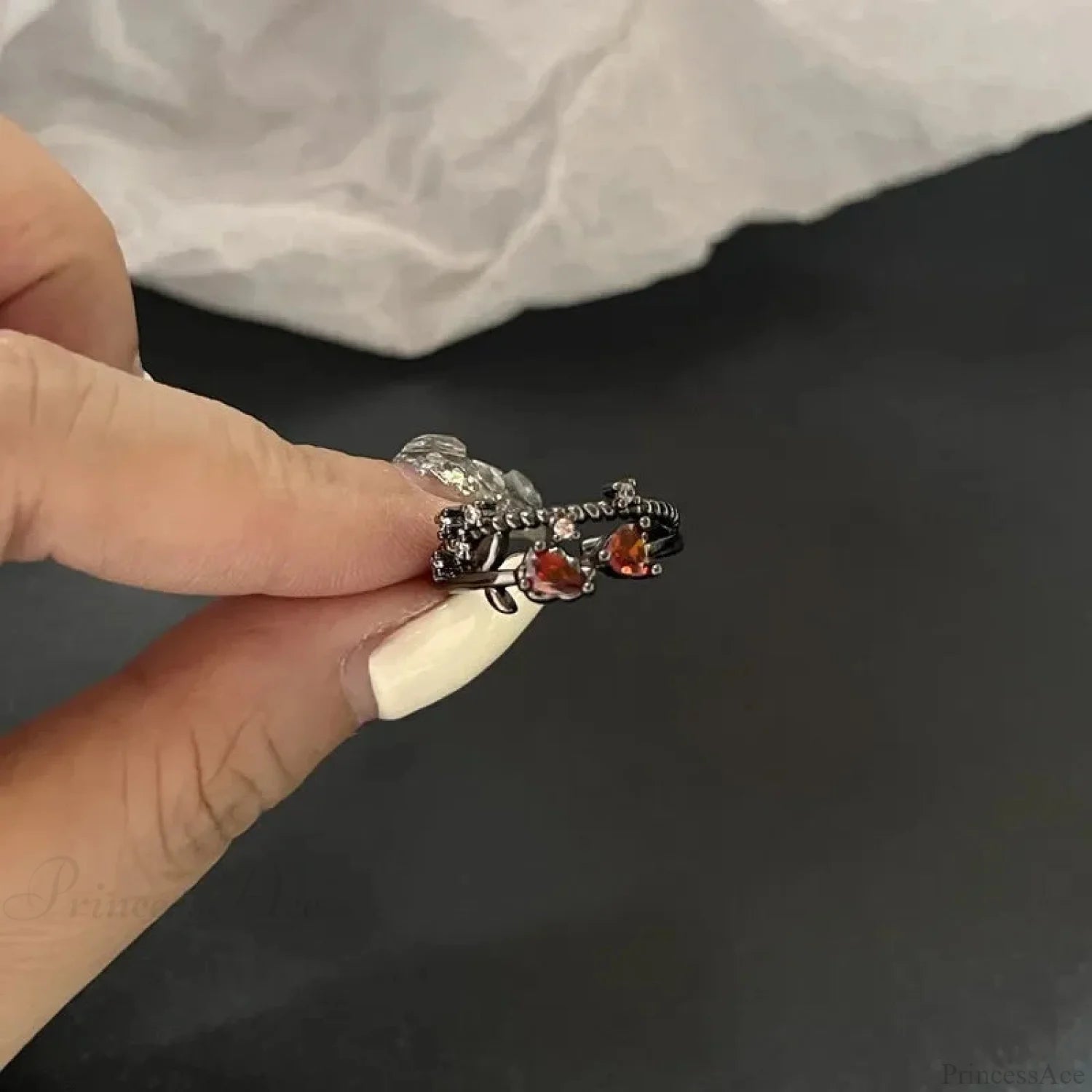 Stylish Antique Opal Unpredictable Gothic Band sliver10