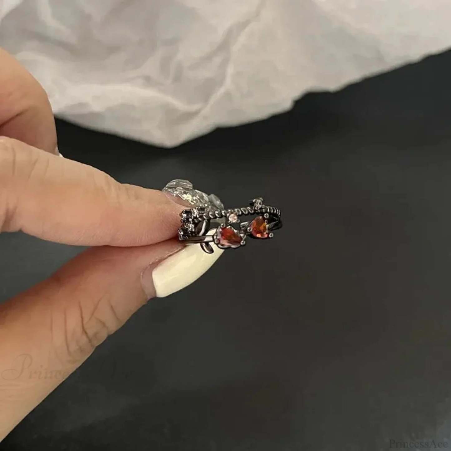 Stylish Antique Opal Unpredictable Gothic Band sliver10