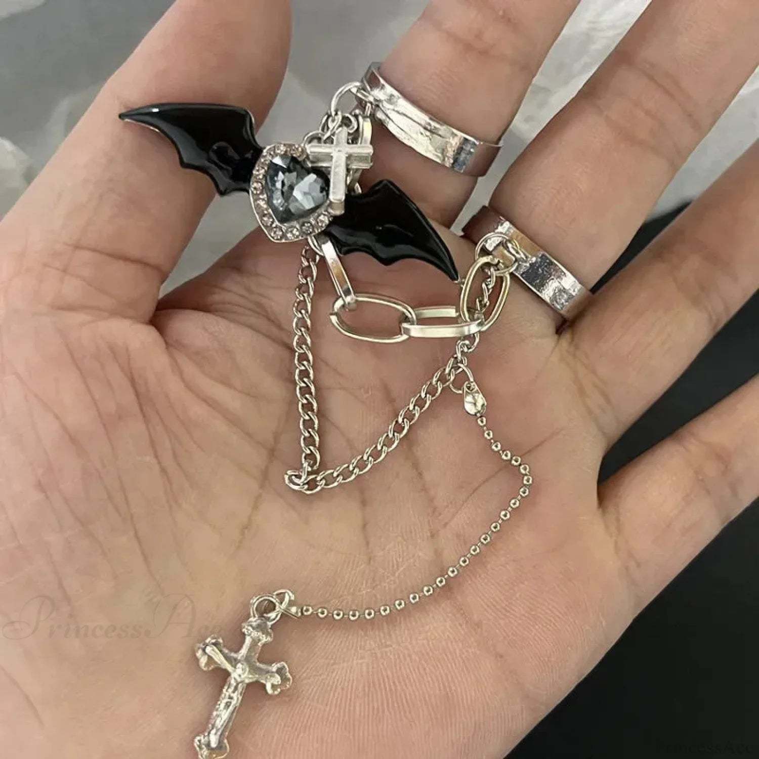 Stylish Antique Opal Unpredictable Gothic Band sliver2