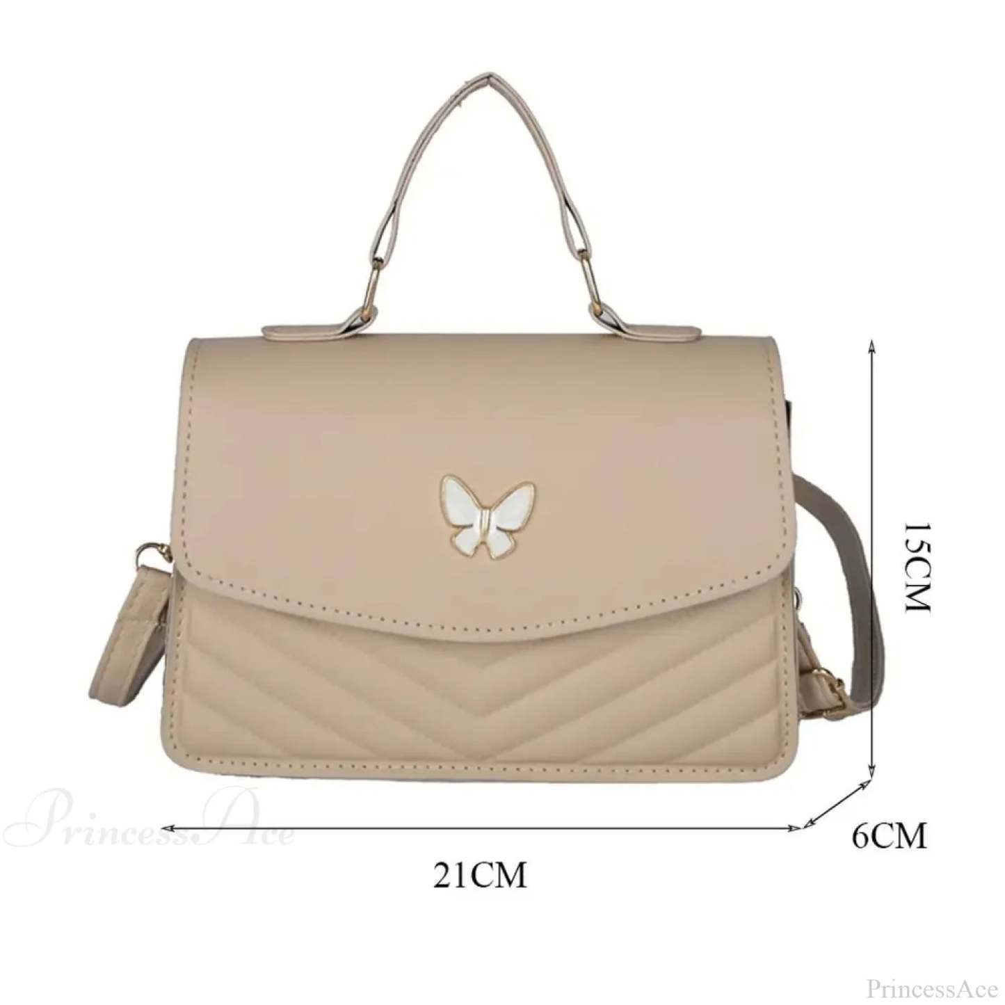 Stylish Butterfly Embroidery PU Leather Handbag handbag-250126