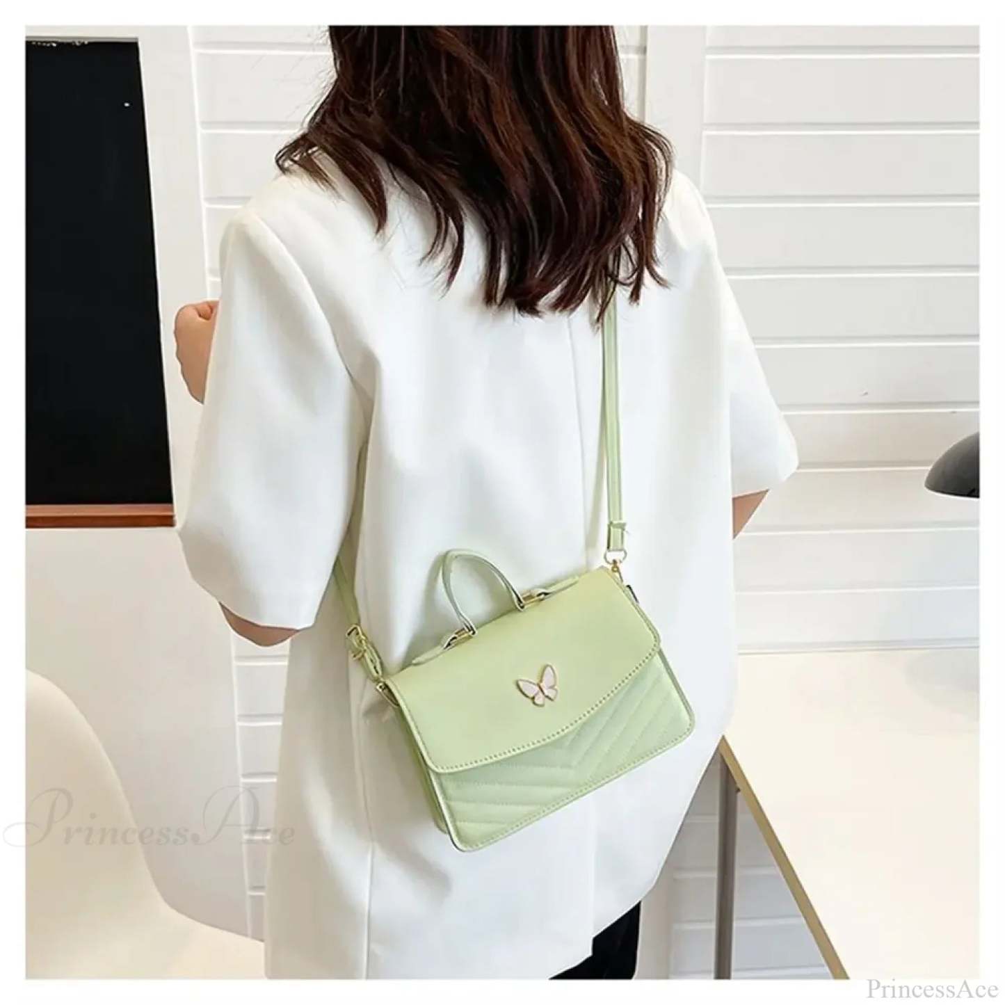 Stylish Butterfly Embroidery PU Leather Handbag handbag-250126