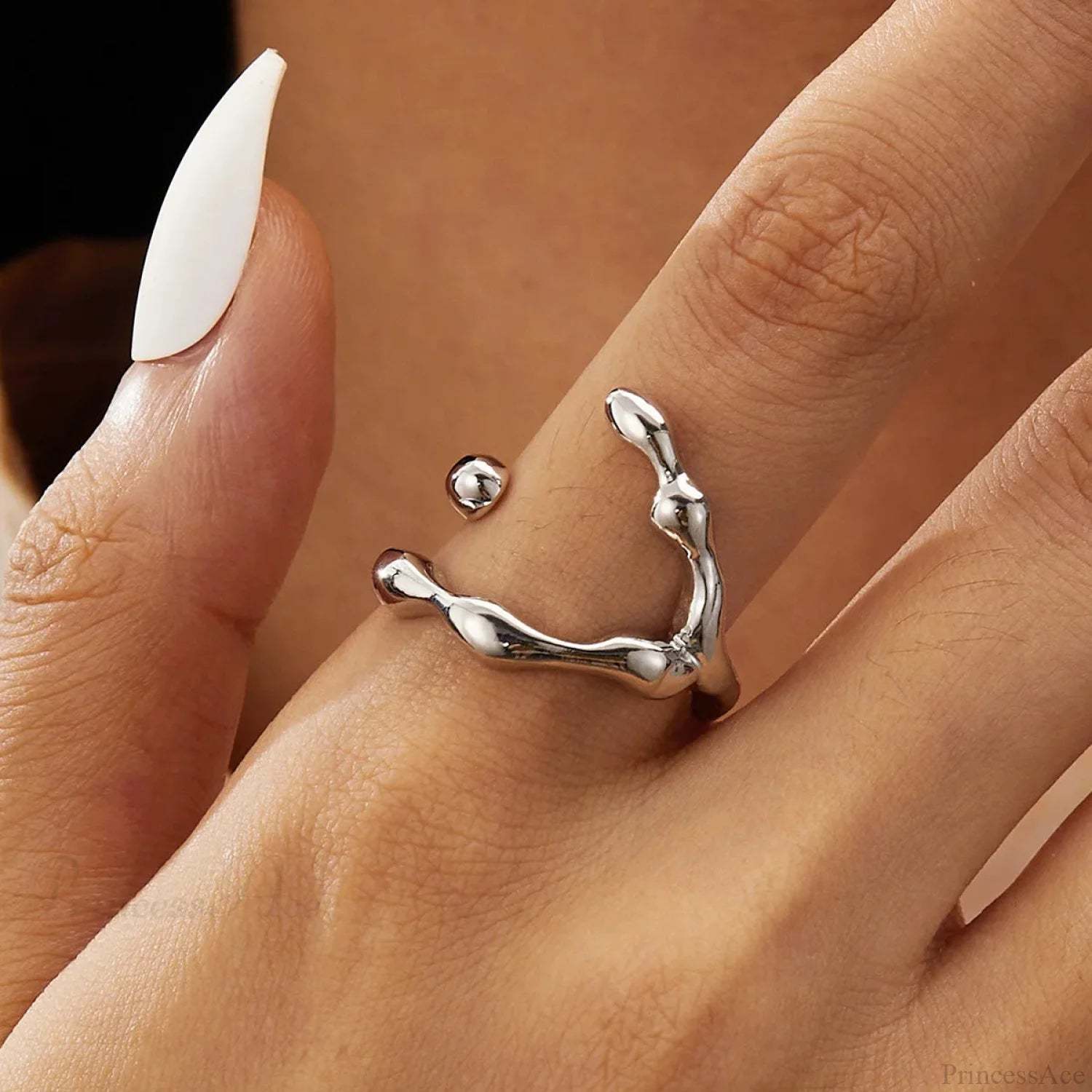 Stylish Silver Simple Gothic Ring