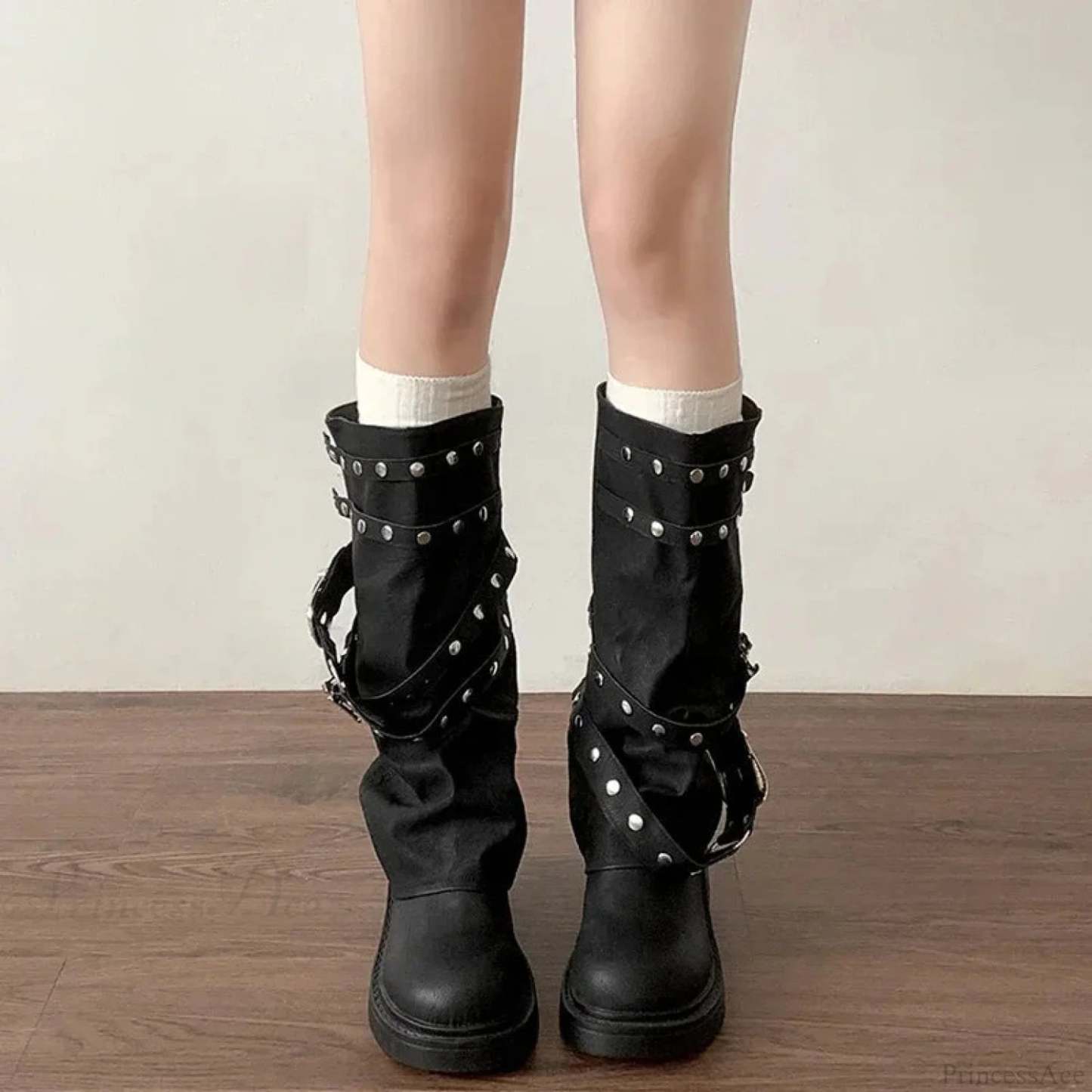 Stylist Rivet Rebel Gothic Tall Heel Platform Boot