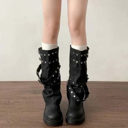 Stylist Rivet Rebel Gothic Tall Heel Platform Boot