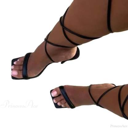 Summer Ankle Strap Sandals Lace-Up High Heels Sexy Party Thin Heels Plus Size Women’s Shoes High Heel