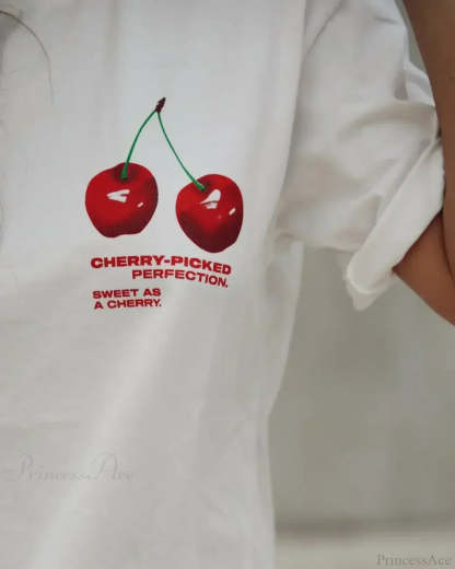 Summer Cherry Graphic T-shirt t-shirt-250223