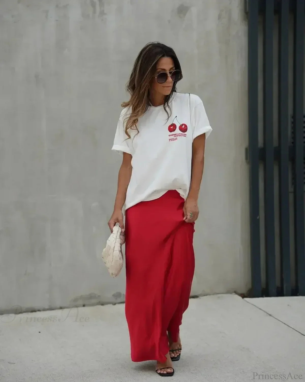 Summer Cherry Graphic T-shirt t-shirt-250223