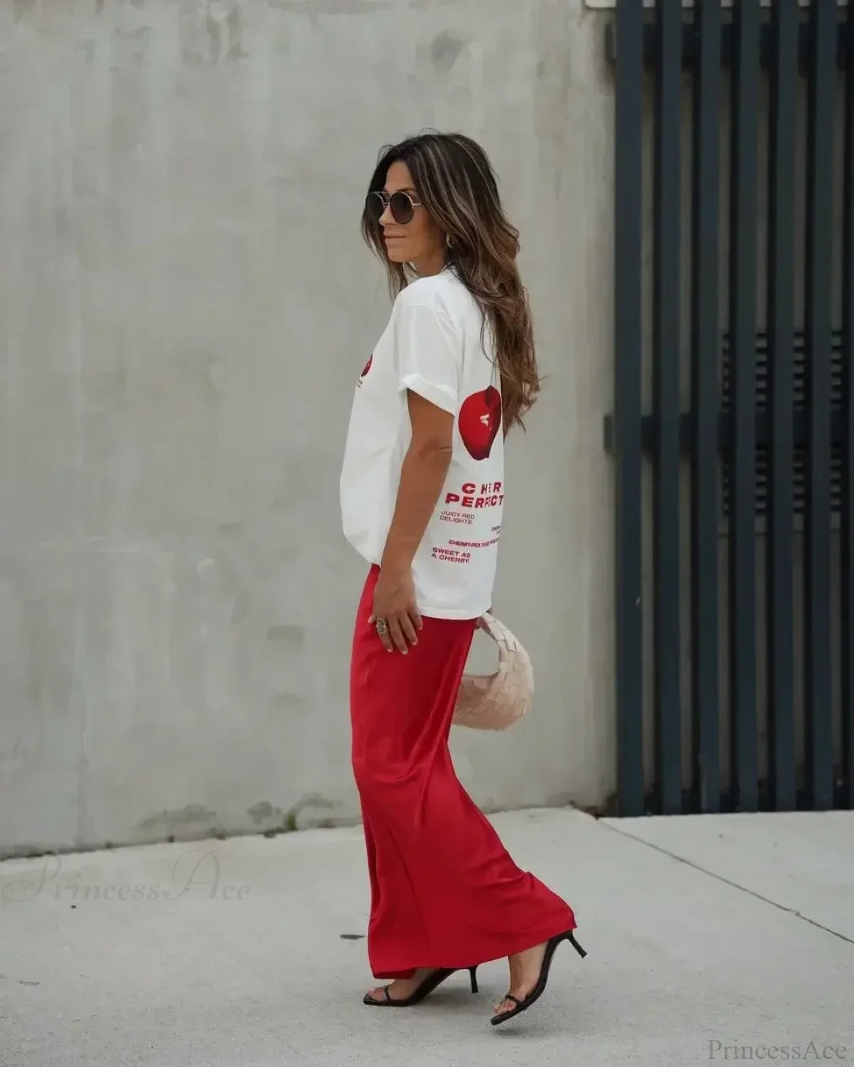 Summer Cherry Graphic T-shirt t-shirt-250223