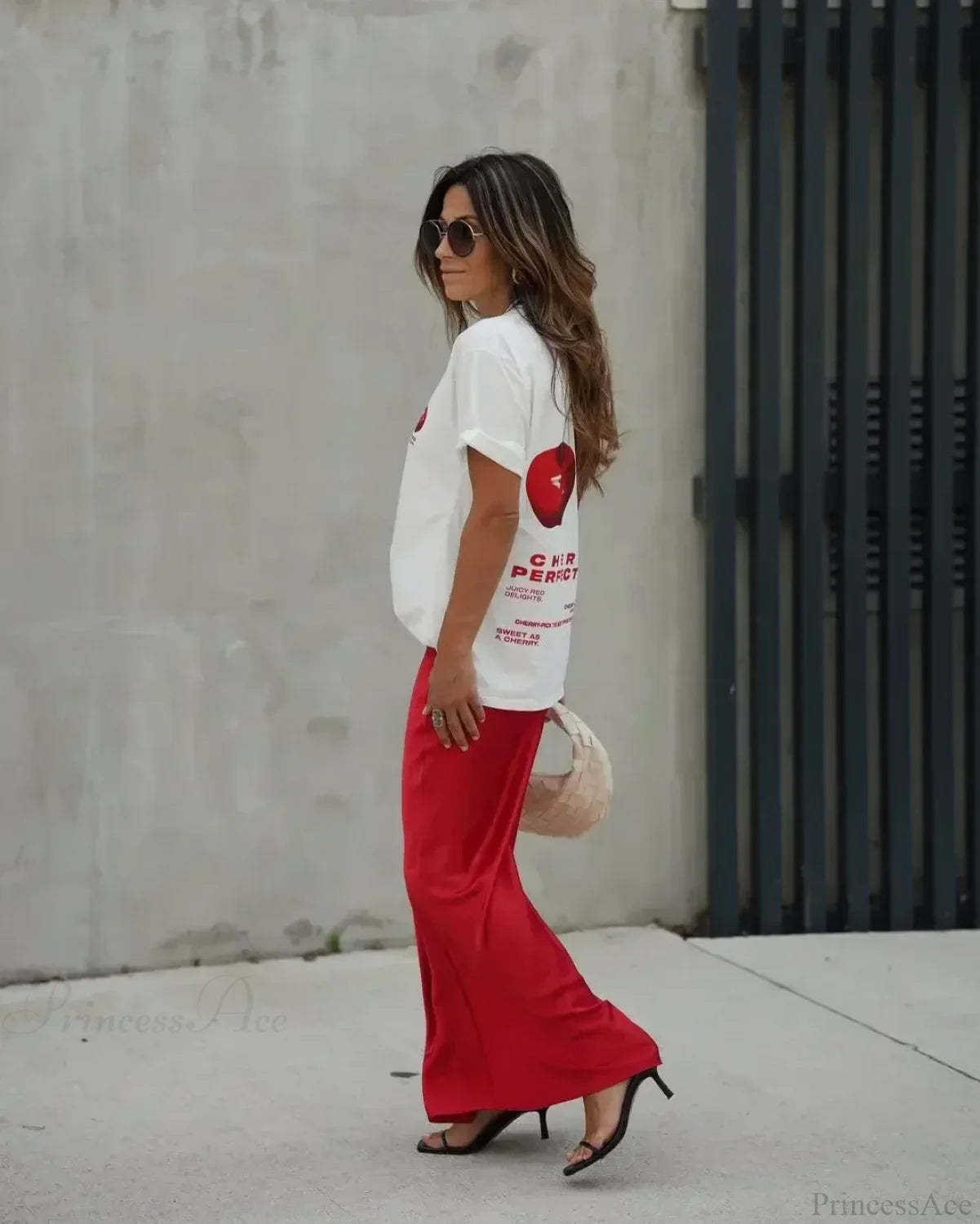 Summer Cherry Graphic T-shirt t-shirt-250223