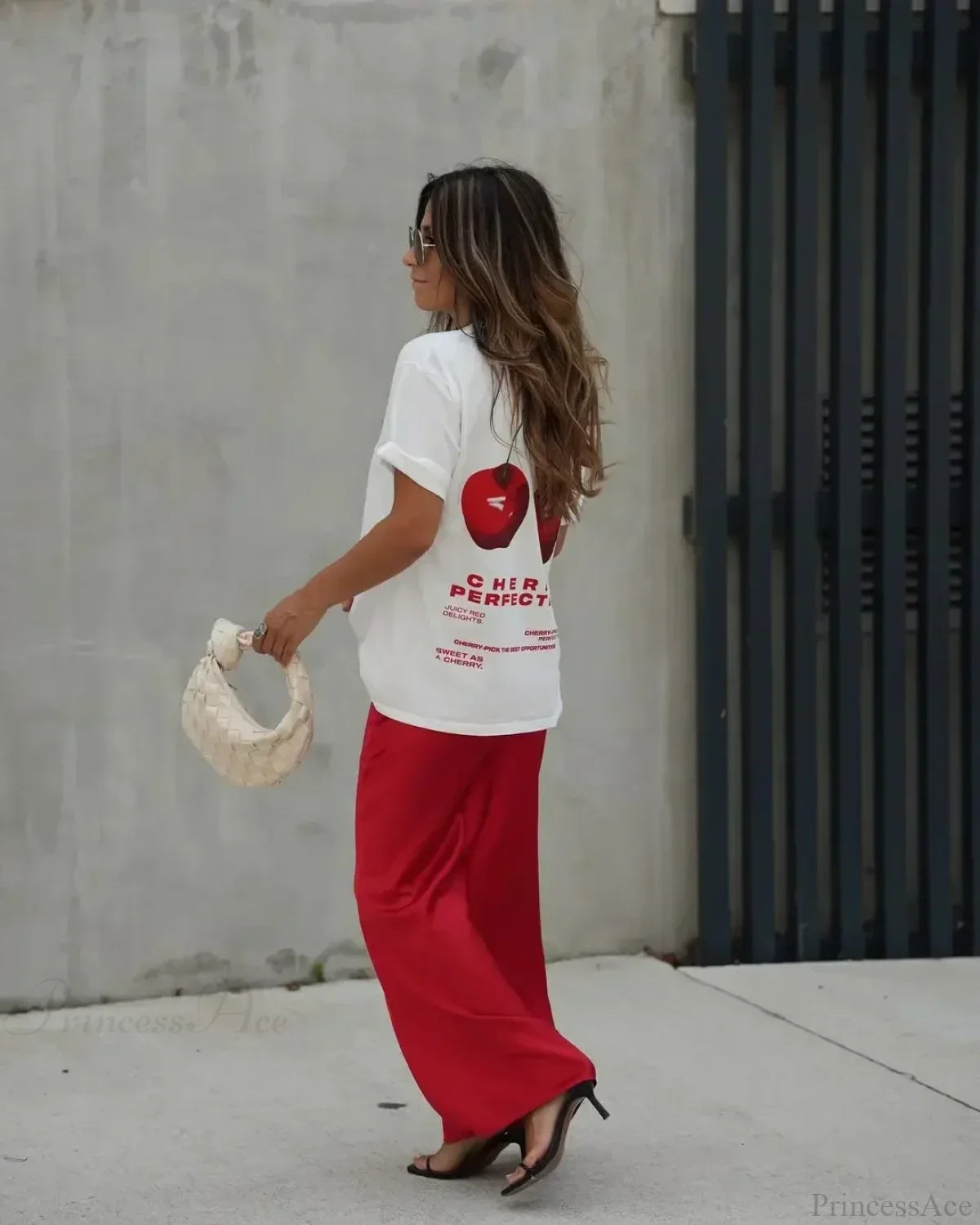 Summer Cherry Graphic T-shirt t-shirt-250223