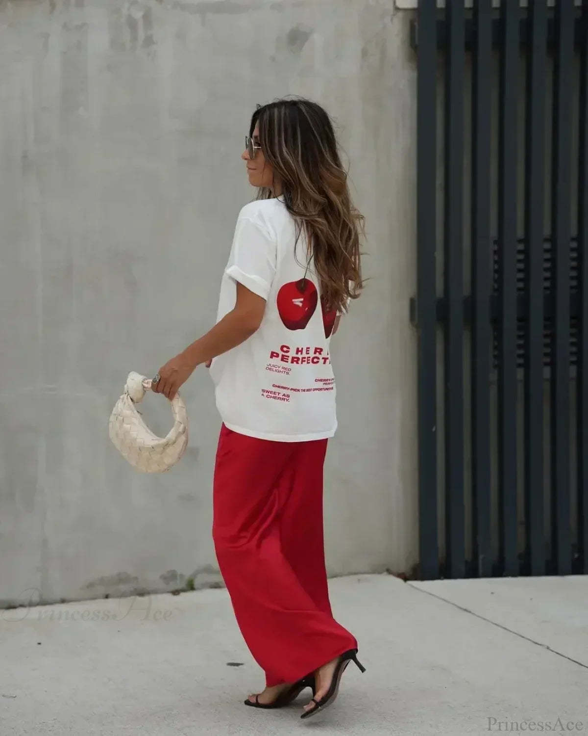 Summer Cherry Graphic T-shirt t-shirt-250223