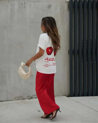 Summer Cherry Graphic T-shirt t-shirt-250223