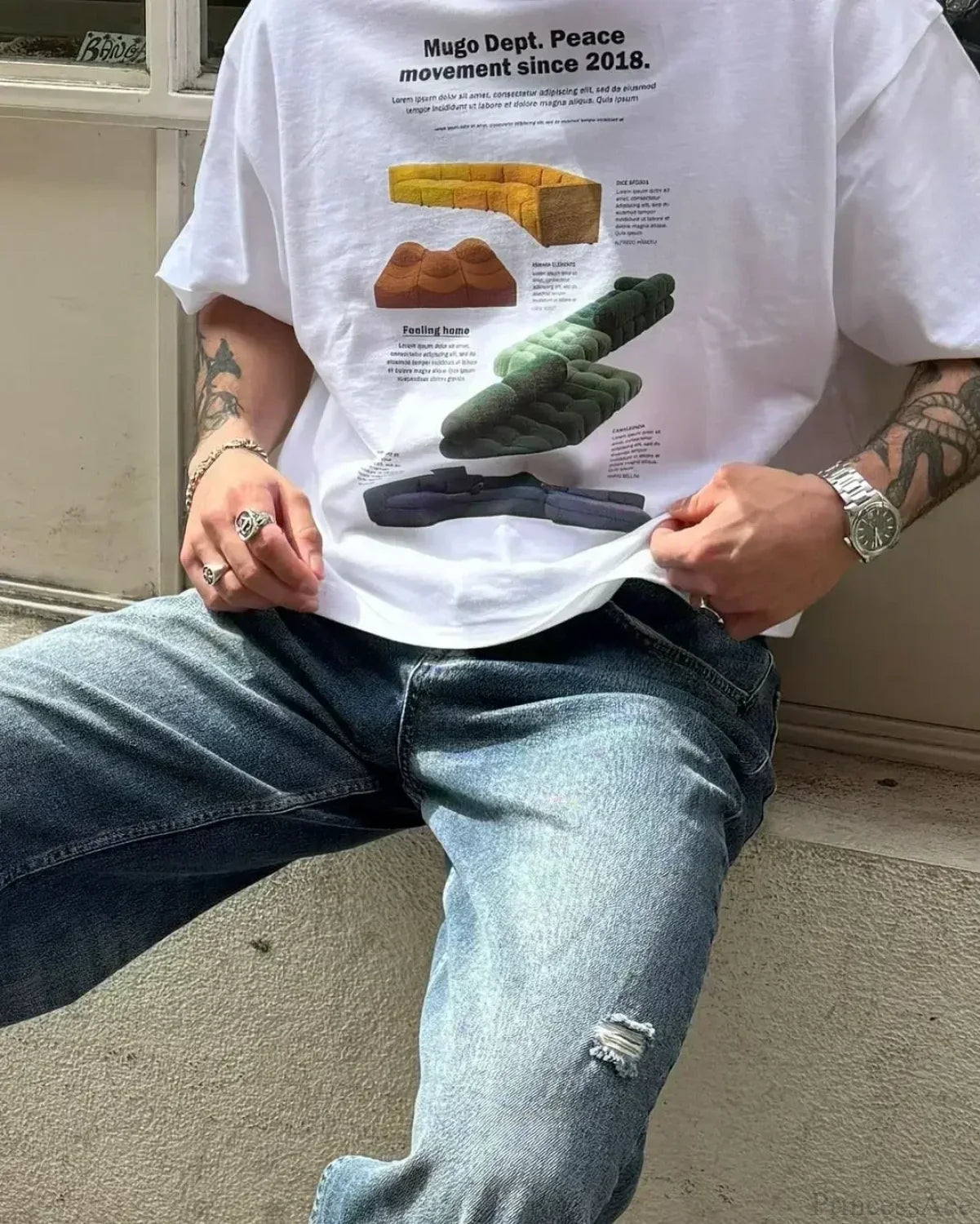 Summer Cherry Graphic T-shirt white4 / S t-shirt-250223