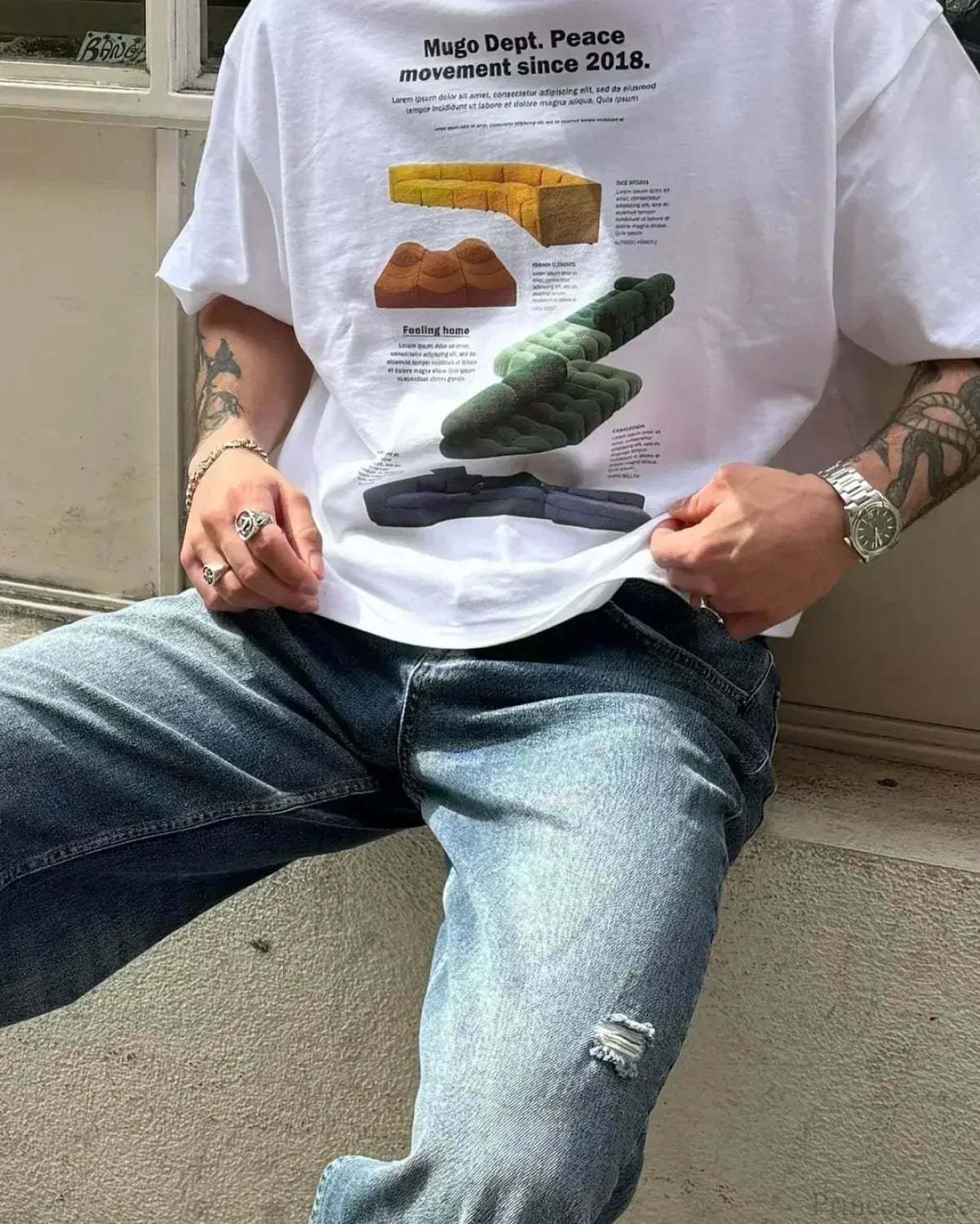 Summer Cherry Graphic T-shirt white4 / S t-shirt-250223