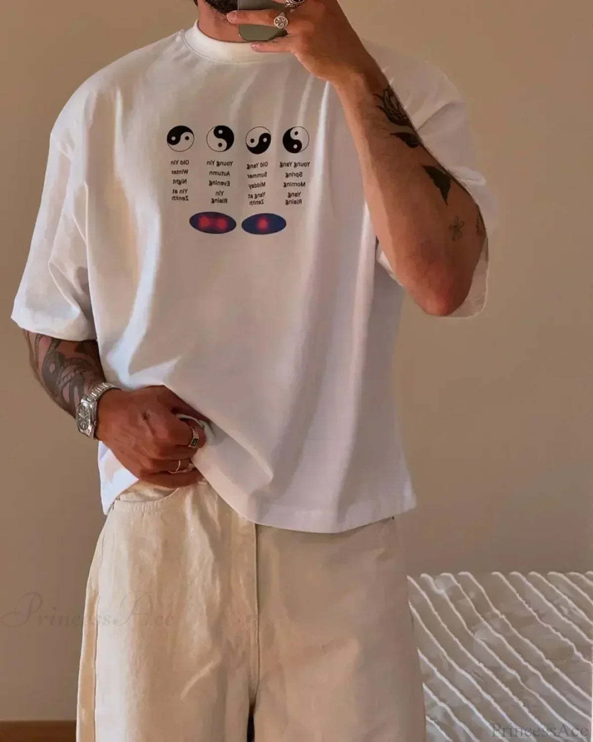 Summer Cherry Graphic T-shirt white8 / S t-shirt-250223