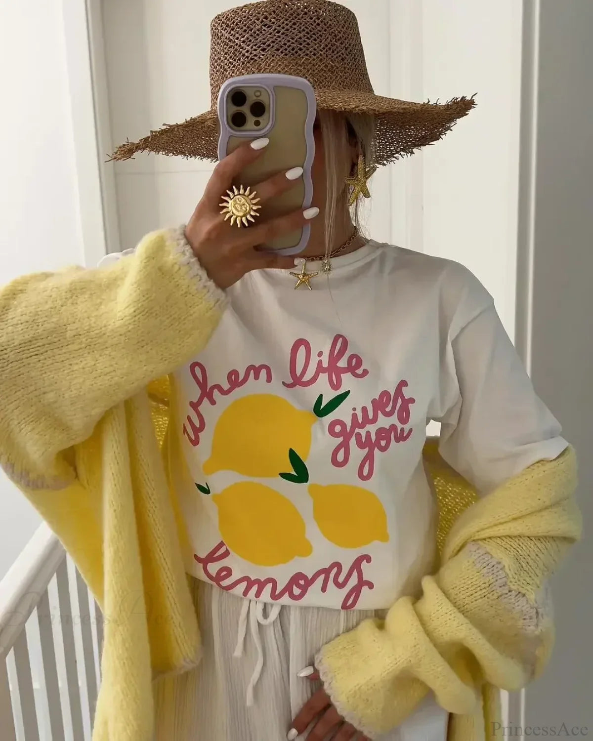Summer Cute Graphic T-shirt white13 / S t-shirt-250223