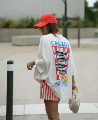 Summer Cute Graphic T-shirt white9 / S t-shirt-250223